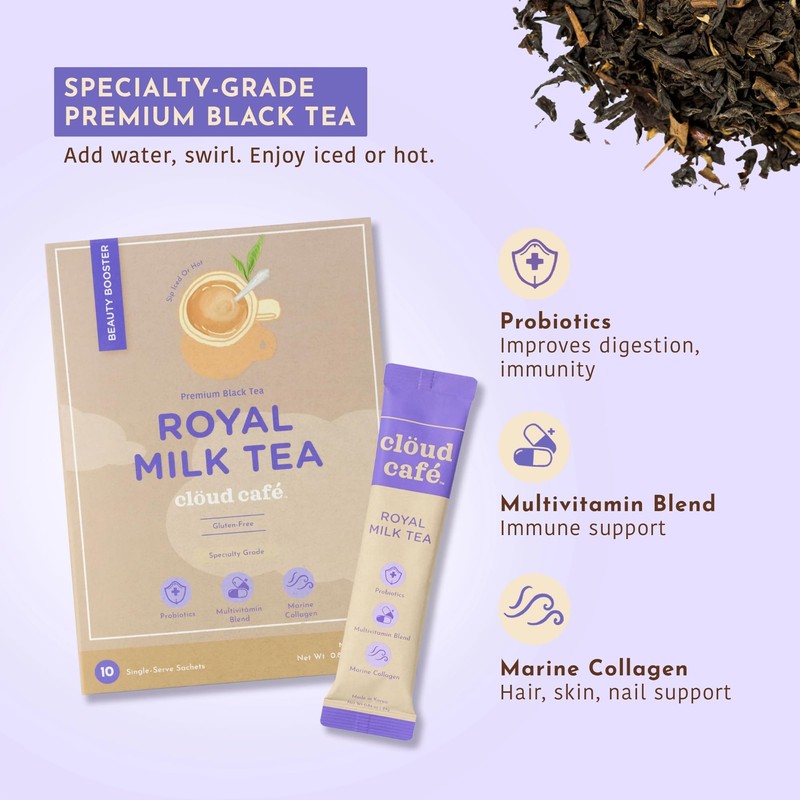 Collagen Infused Royal Milk Tea Instant Tea Powder - Probiotics