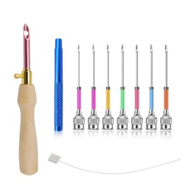 0XBIT Punch Needle Set, Adjustable Punch Needle, 7 Sizes Punch Needle Embroidery Set, with Storage Box, Suitable for Crafts, Sewing, Embroidery