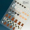 Rich Teddy Bear Embossed Nail Stickers / 리치 곰돌이 엠보 네일스티커