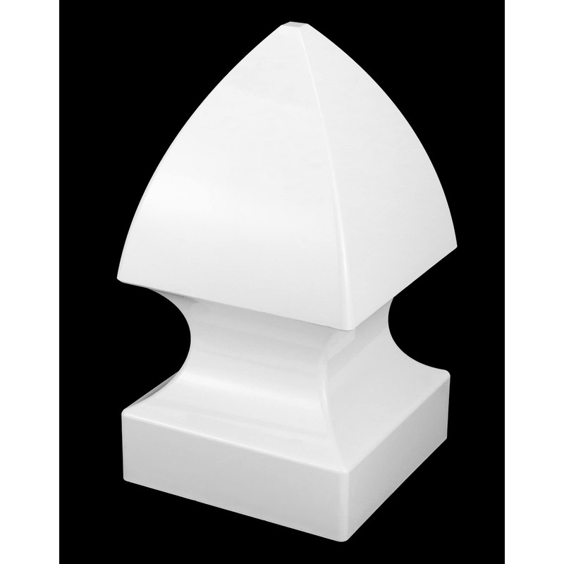 QWORK 4 Pack 5" Vinyl Fence Post Cap in Gothic