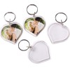 25PCS Heart-Shaped Acrylic Blank Passport Photo Image Inserts Split Keychain