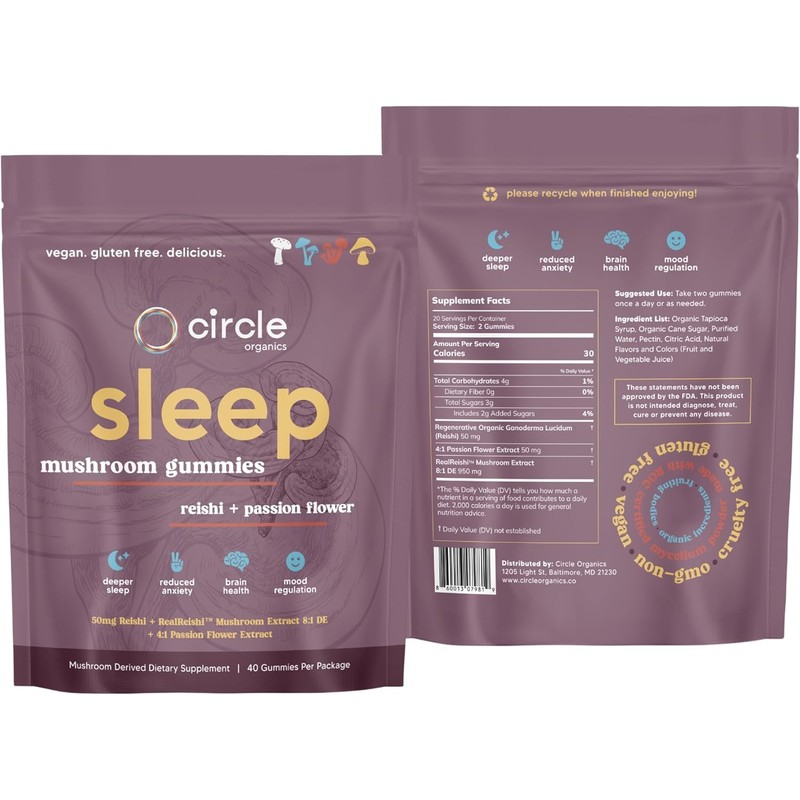 Sleep Mushroom Gummies 40 ct – Reishi + Passion Flower