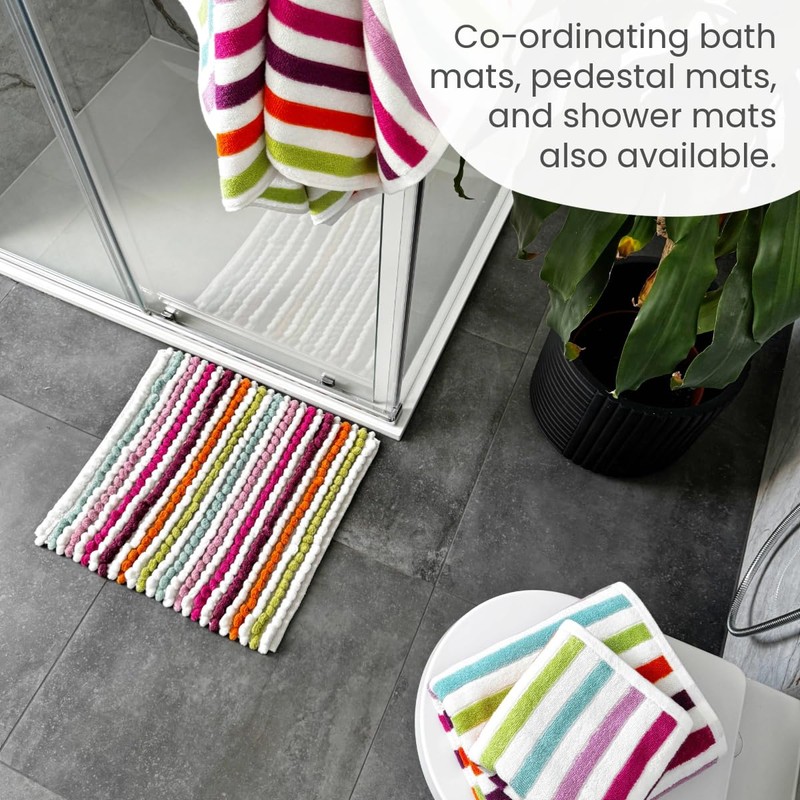 Allure Cali Multi Striped Bath Towels Pack of 2 70