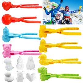 Snowball Pliers, Pack of 8 Snowball Shapers, Winter Snowball Shape Toy, Sandball Snowball Snowball Clip, Snowball Maker Tool with Handle, Snowball Clip for Children Outdoor Play