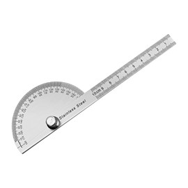 FEMONGY Protractor Protractor Metal 180° Stainless Steel Goniometer with Locking Screw Protractor with Scale Ruler for School Carpenters DIY Painting Drawing Marking