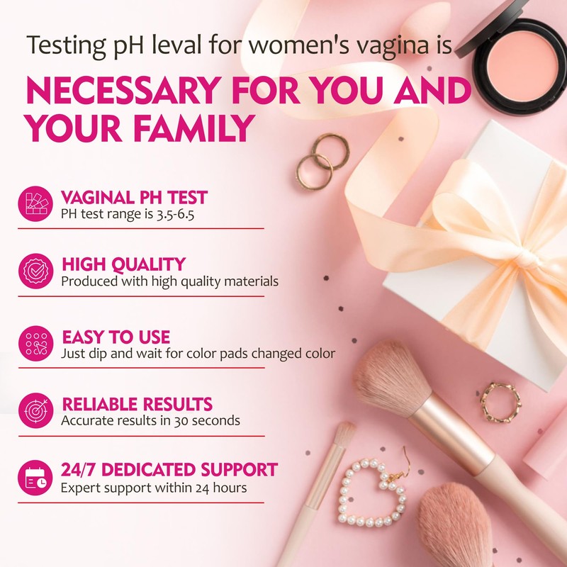 Vaginal pH Balance Test Strips, 50 Feminine pH Test Kit