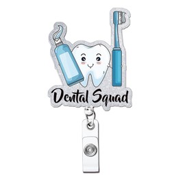 Dentist Gifts Bulk for Women Men Dental Badge Reel Dental Assistant Accessories Tooth Badge Reel Funny Cute Glitter Toothbrush Tooth Medical Gifts for Dentist Hygienist Student Assistant
