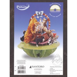 Santoro Pirouettes Kittens in a Basket 3D Pop Up Card