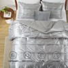 Lanest Housing King Size Satin Comforter Set Grey, 3 Pieces