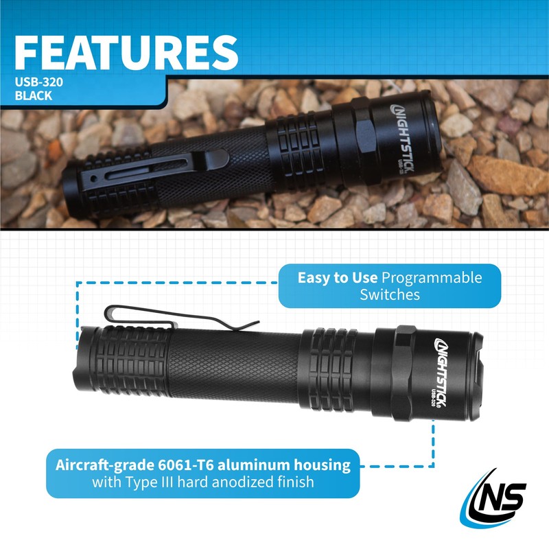 Nightstick USB-320 Rechargeable EDC Flashlight