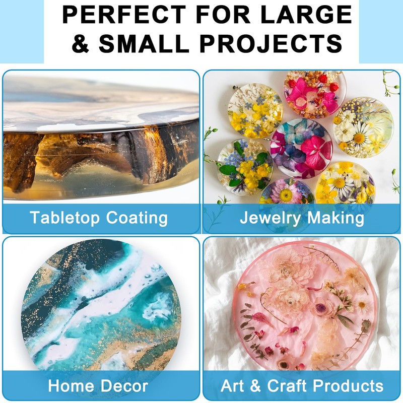 Epoxy Resin - 1 Gallon Crystal Clear Coating Kit, Not