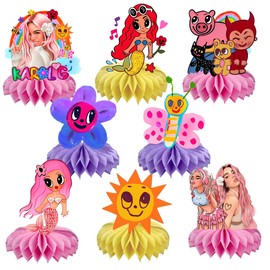 8Pcs Music Girls Table Centerpiece Birthday Party Supplies Table Decorations for Kids Party Decorations