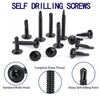 ZAMBASE 100PCS #8x1 Black Crosshead 410 Stainless Steel Self-Drilling Screws