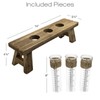 EXCELLO GLOBAL PRODUCTS Unique Rustic Flower Holder with 3 Glass