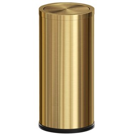 LEASYLIFE Gold Trash Can, 8 Gallon Trash can with lid,Large Capacity FILP lid Kitchen Trash can for Bathroom,Shopping mall,Elevator gate,Airport, Hotel,Commercial (Gold)