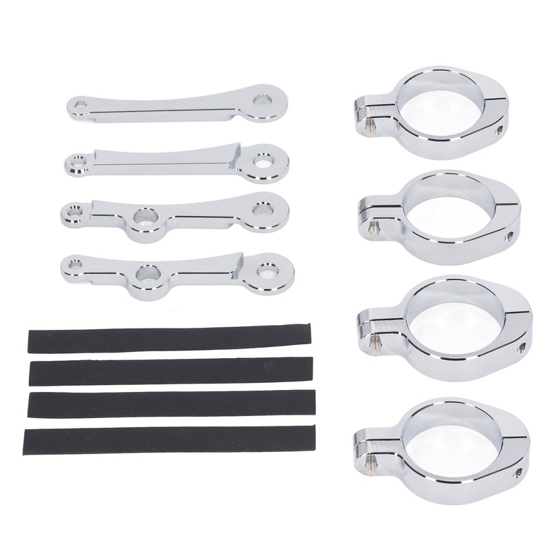 Motorcycle Headlight Mounting Bracket 39 to 41mm Bright Silver Surface