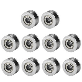 Polea del acero de carbono del rodamiento de bolitas del surco de 10pcs V624ZZ V para los sistemas lineares de la pista del carril 4 * 13 * 6mm