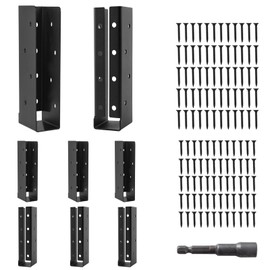 8 Pcs Concealed Joist Hangers, 2"x8" Outdoor Trim Concealed Flanges, Q235B Steel Powder Coated Concealed Mount Joist Hangers for 2"x8" Beam Swing