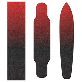 Wudan Cinta de agarre para monopatín, color rojo y negro, 1 hoja de 44 x 10 pulgadas, extendida, larga, sin burbujas, impermeable, para niños pequeños