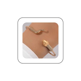 Xduargs Boho Snake Bangle Bracelet Vintage Serpent Snake Cuff Bracelet Gold Serpent Bangle Bracelet Cuff Open Adjustable Bangle Bracelet Jewelry for Women and Girls