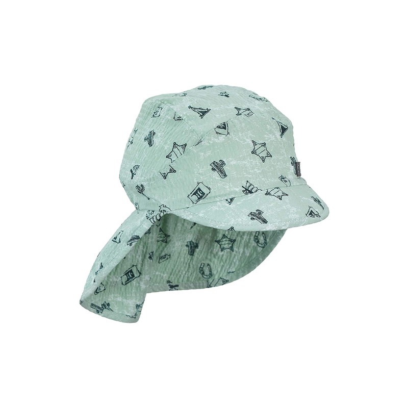 Sterntaler Boys Peaked Cap with Neck Protection, turquoise