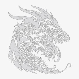Wraith SprayWorks Dragon #2 - Reusable Airbrush Stencil Template