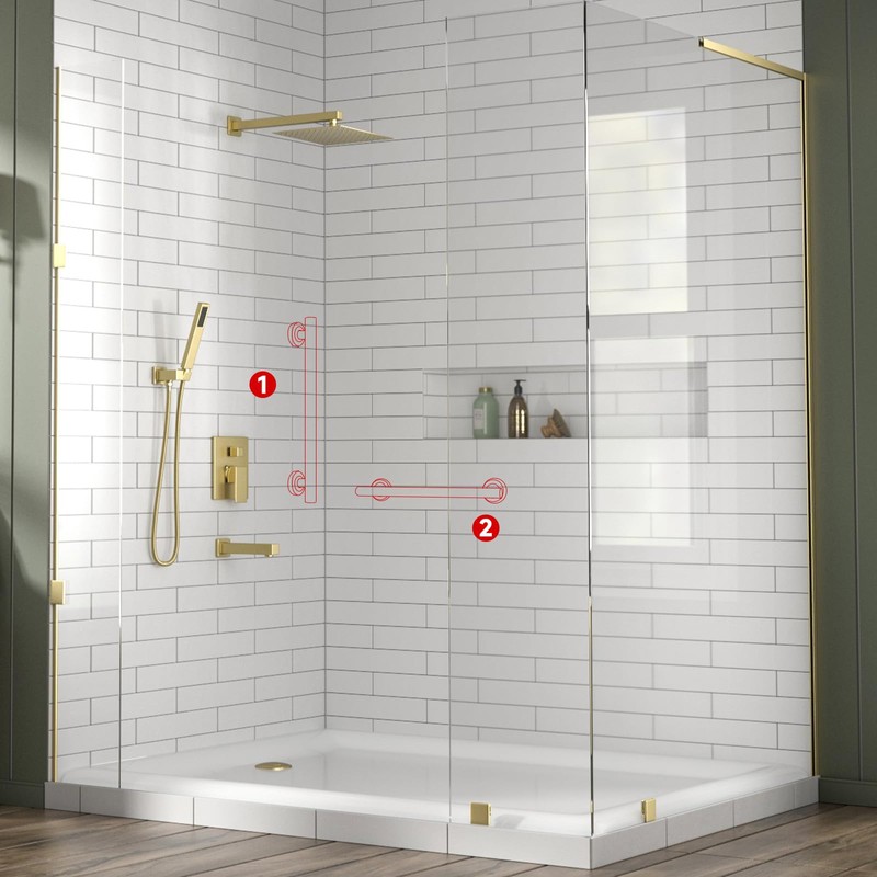 Lava Odoro Shower Grab Bar, Modern Stainless Steel Handicap Grab