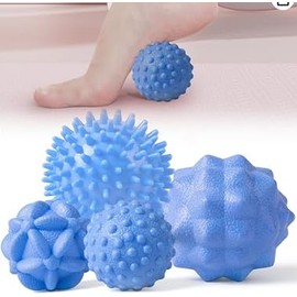 Hedgehog Ball Foot Massage Pack of 4 Small Professional Fascia Massage Balls Against Fatigue with Tiered Nubs Diamond Structure for Back Legs Feet Hands
