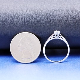 Uloveido JZ048 925 Sterling Silver Wedding Engagement Promise Ring for Women 1.5 g, crystal, Crystal,