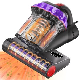 Kimdog Mattress Vacuum Cleaner - 16Kpa Bed Vacuum with 253.7nm UV-C Light, 140°F Heat Ultrasonic & Hepa Filter, 500W Handheld Couch Cleaner with 3L Dust Cup for Pet Carpet Sofa Hair (D-Purple/Corded)