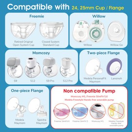 21mm Maymom Flange Inserts (Long Plus) Compatible with Freemie 25mm Flanges; Compatible with 24mm Medela PersonalFit Flange, Spectra 24mm Flange, Momcozy S9 Pro/S12 Pro, 2pc/pk