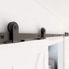 TSMST 12FT Sliding Barn Door Hardware Kit for Double Wood