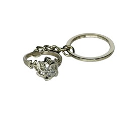 Keyring Compatible with Nenya Galadriel Water Ring or Diamond Ring Colour Silver Inspired Saga Lord of the Rings Gadget Car Accessories Gift Idea Magic Fantasy Cosplay Silver / Black One, Silver /