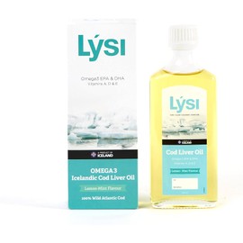 LÝSI, Omega 3 en Aceite de Bacalao, Contiene Vitaminas A, D3 y E, Sabor limón/menta, Para toda la familia, Contribuye a la salud cerebral, de la vista y ósea, Sin gluten y azúcar, 240 ml