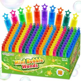 OCHIDO 200 Pieces Mini Bubble Wands in 10 Colors, Bubbles Party Favors for Kids, Bubble Wands Bulk for Summer Toys Gift, Indoor Outdoor Activity, Themed Birthday, Wedding, Goodie Bags Stuffers