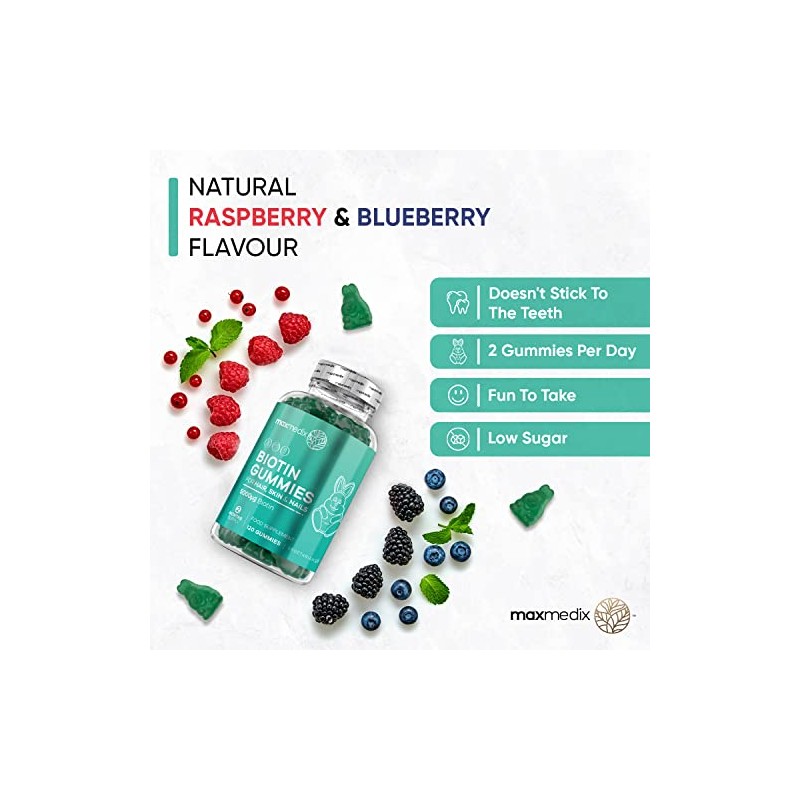 Biotin Gummies 5000mcg - with Vitamin A, B, C, D,