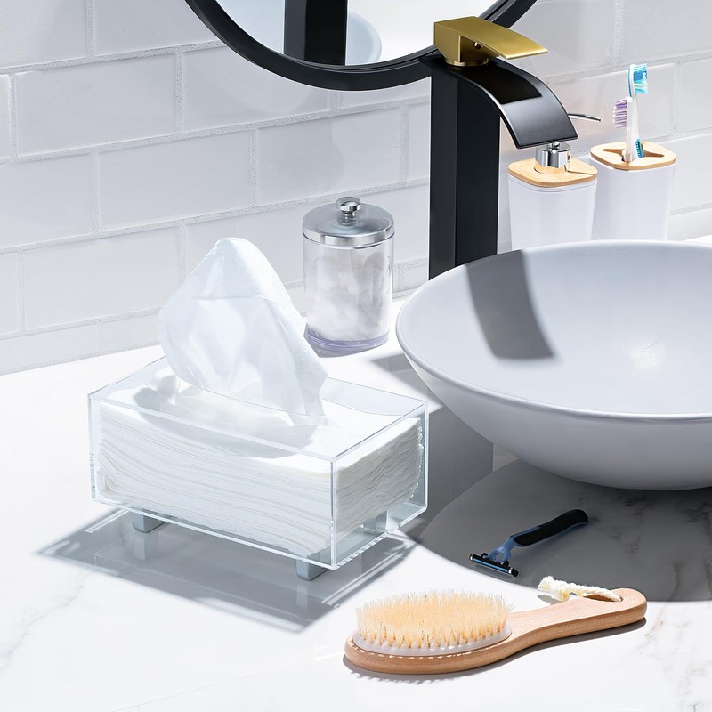 YoBa Thick Acrylic Tissue Box Holder Rectangular Tissue Box Dispenser