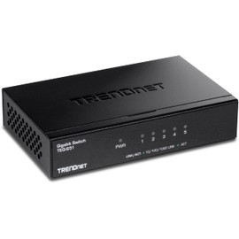 TRENDnet 5-Port Gigabit Desktop Switch, TEG-S51, 5 x Gigabit RJ-45 Ports, 10Gbps Switching Capacity, Fanless Design, Metal Enclosure, Black (Renewed)