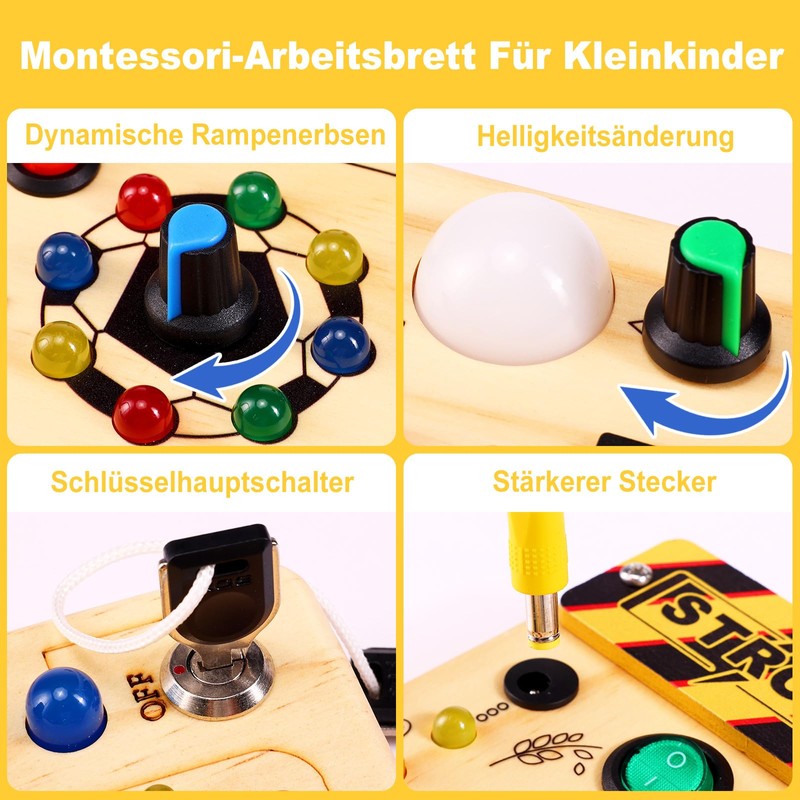 Ceoffo Montessori Toy Busy Board with LED