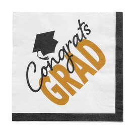 Fun Express Graduation Congrats Grad Paper Luncheon Napkins 6 1/2" - Bulk 100 Ct