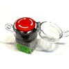Emergency stop switch button locking clear cap on off 22mm