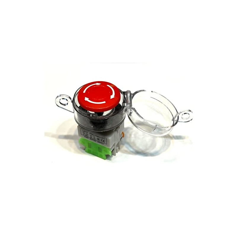 Emergency stop switch button locking clear cap on off 22mm