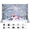 Christmas Snowman Backdrop 7x5ft Outdoor Winter Forests Snowman Photography Background