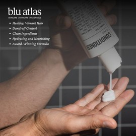 Blu Atlas Men's Natural Conditioner – Organic, Sulfate-Free, Paraben-Free – Deep Moisturizing & Scalp Soothing – Classic Scent (Bergamot, Sage, Patchouli) – Made in America – 8 oz