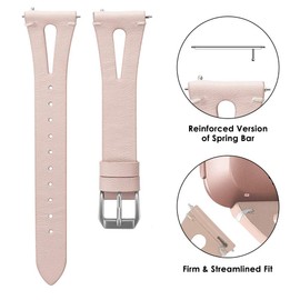 Compatible for Letsfit EW1 Band, Lamshaw Slim Vintage Leather Strap Replacement for Women, Man, Wristband Accessories Compatible for Letsfit EW1 Smartwatch (Pink)