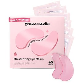grace & stella Máscara Para Debajo De Los Ojos Galardonada (Rosa, 48 Pares) Reduce Ojeras, Ojos Hinchados, Bolsas Debajo De Los Ojos, Arrugas - Parches De Gel Para Debajo De Los Ojos - Regal
