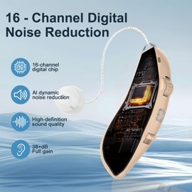 Hearing Aids for Seniors with Hearing Loss (Not Amplifier), Professional Rechargeable Latest 16-Channel Digital Hearing Aids with Intelligent Noise Cancellation and 5-Day Battery Life