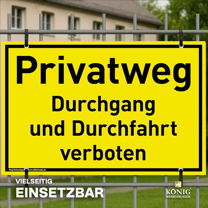 Privatweg sign, 30 x 20 cm, weatherproof PVC sign with