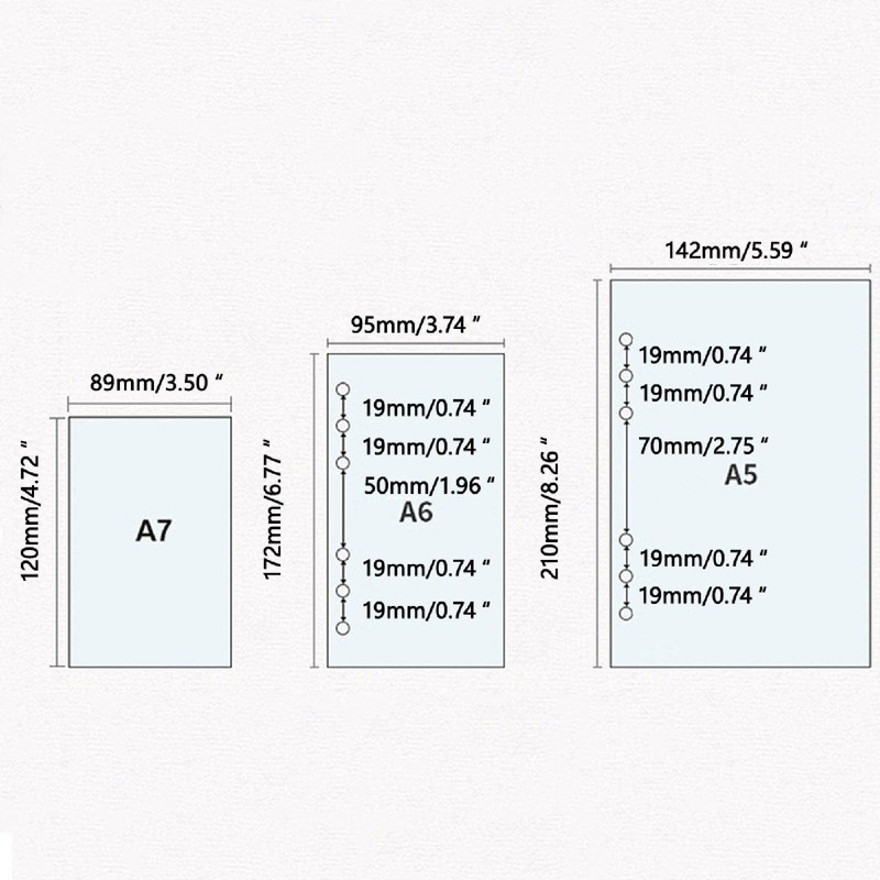 A6 Binder Cover, Clear Soft PVC 6 Hole Ring Binder