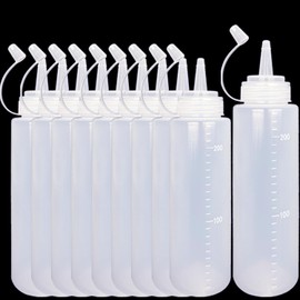 JinPhon Pack of 10 250 ml Squeeze Bottles, Plastic Squeeze Bottle